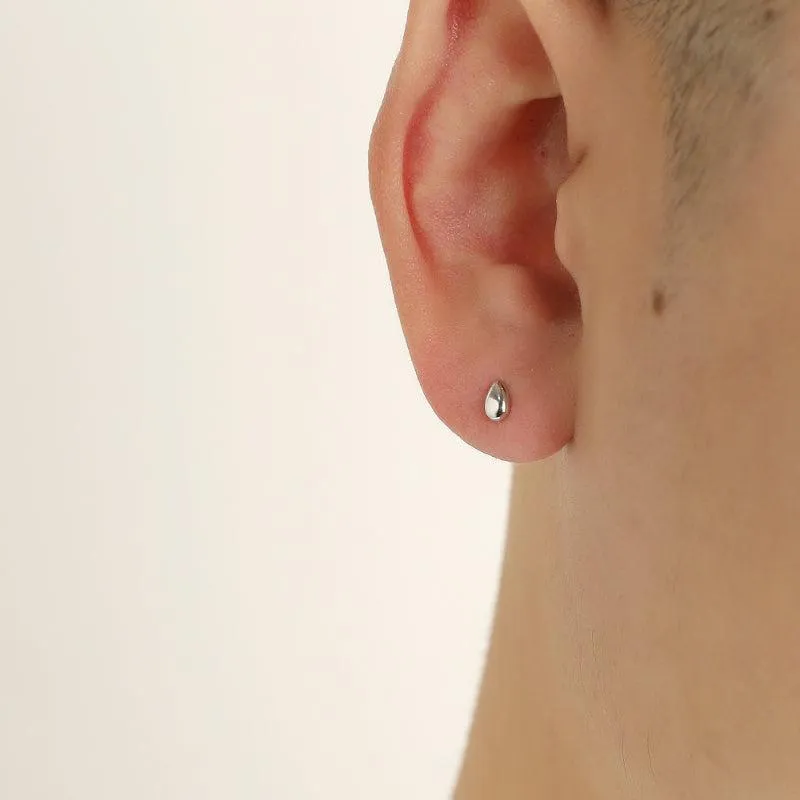 Metal Water Drop Stud Earrings