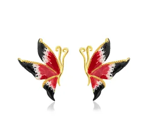 Milou Red Multicolor Butterfly Earrings