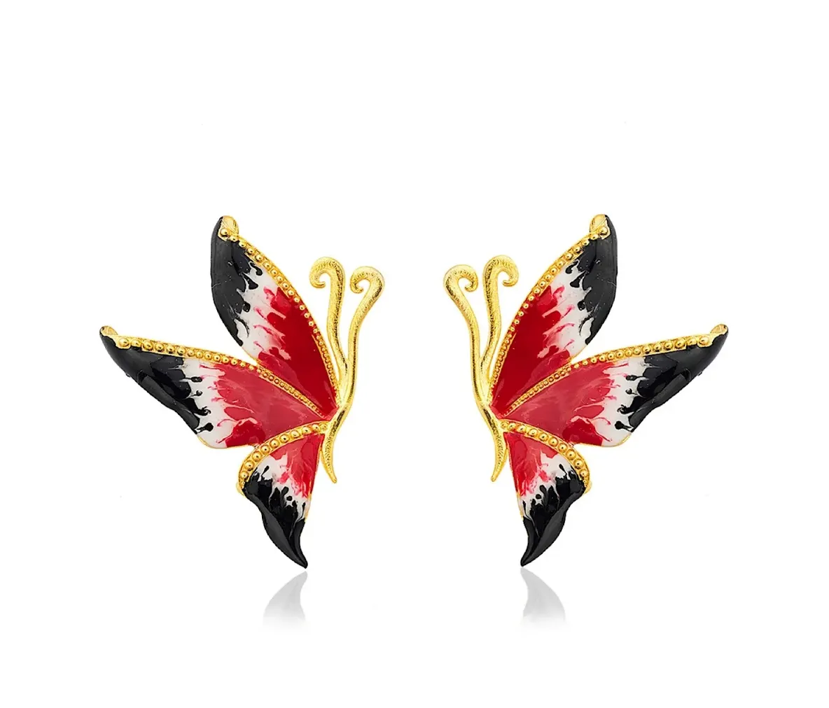Milou Red Multicolor Butterfly Earrings