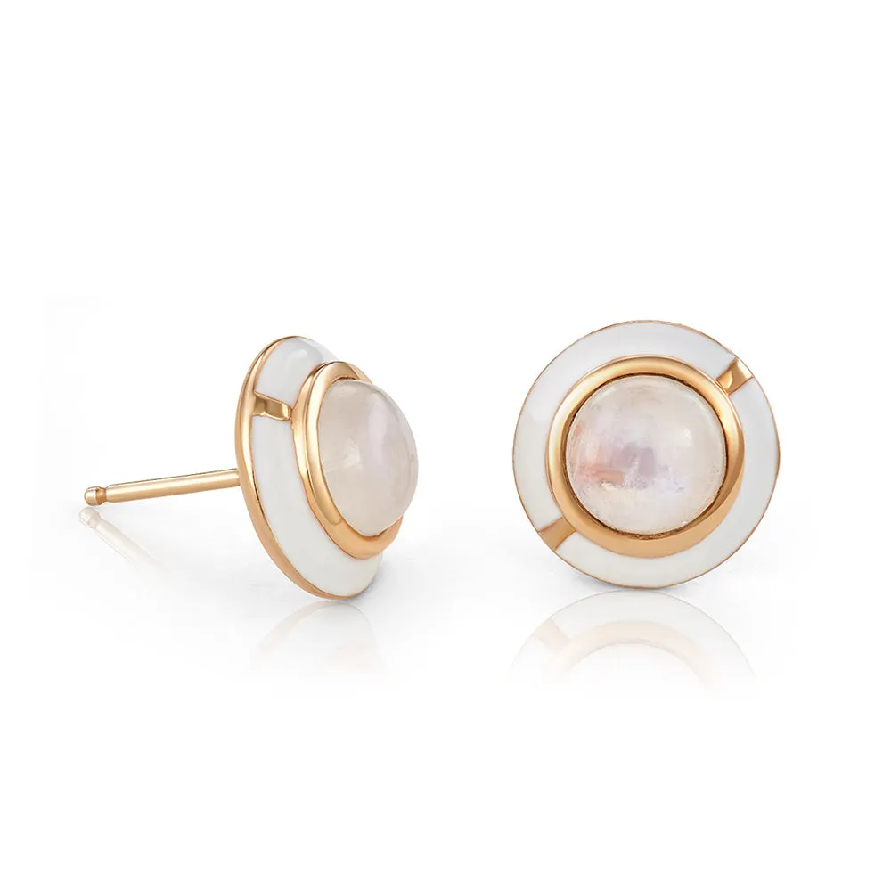 MINI GEO MOONSTONE EARRING