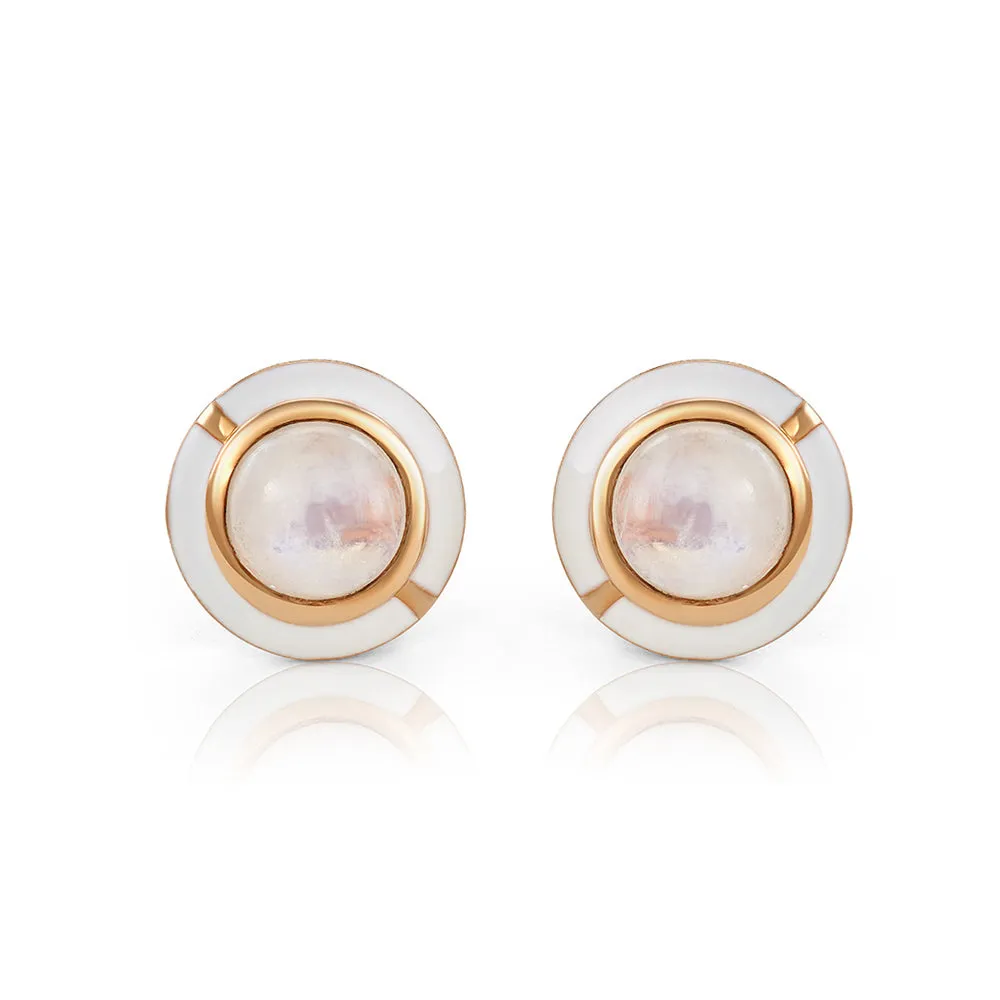 MINI GEO MOONSTONE EARRING