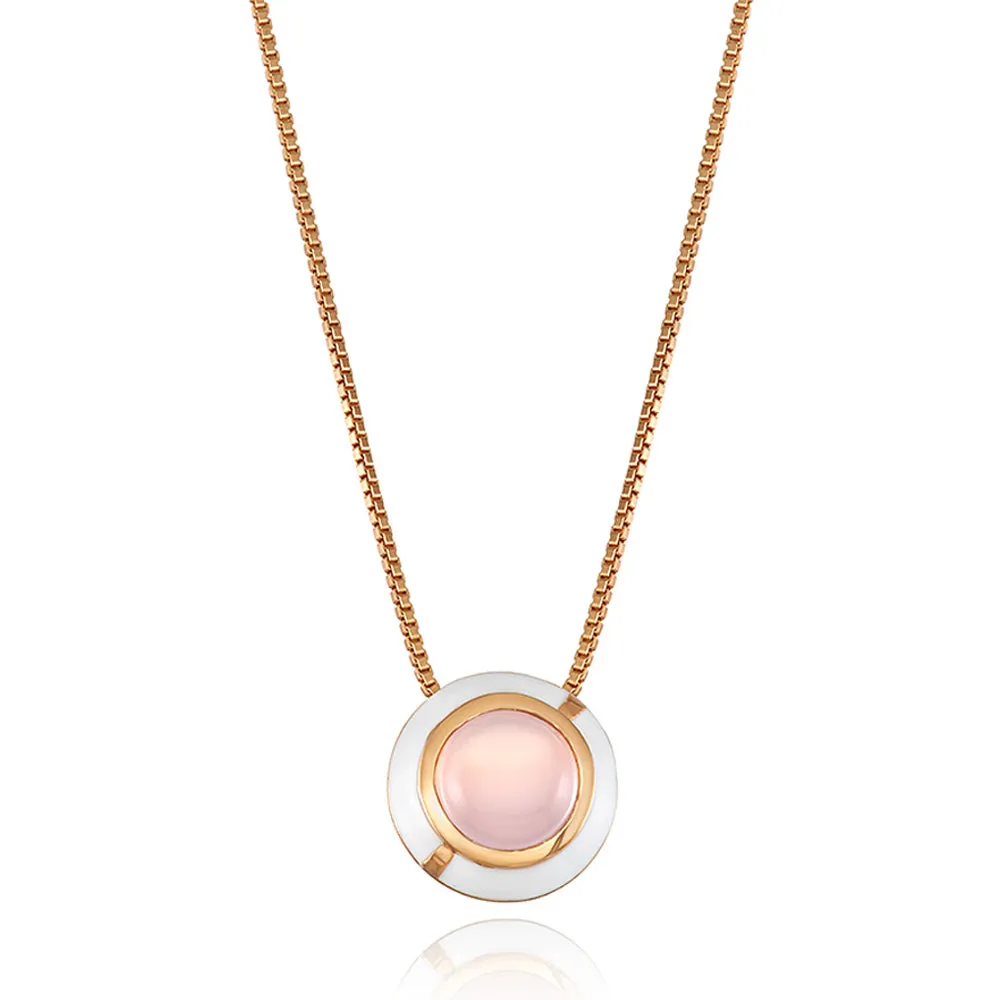 MINI GEO PINK CHALCEDONY PENDANT