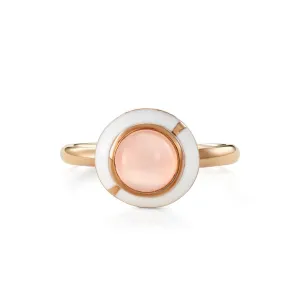 MINI GEO PINK CHALCEDONY RING