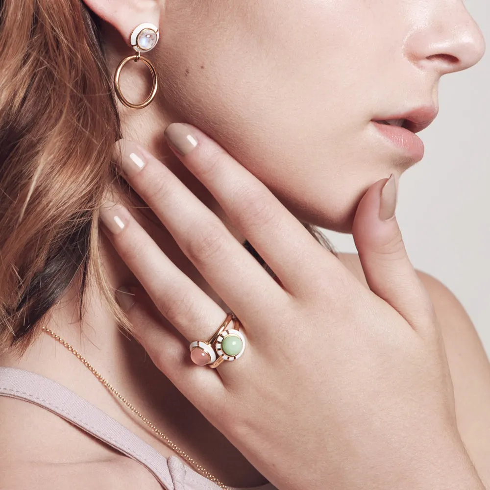 MINI GEO PINK CHALCEDONY RING