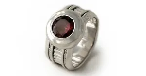 Misti- personalized silhouette jewelry, red Garnet