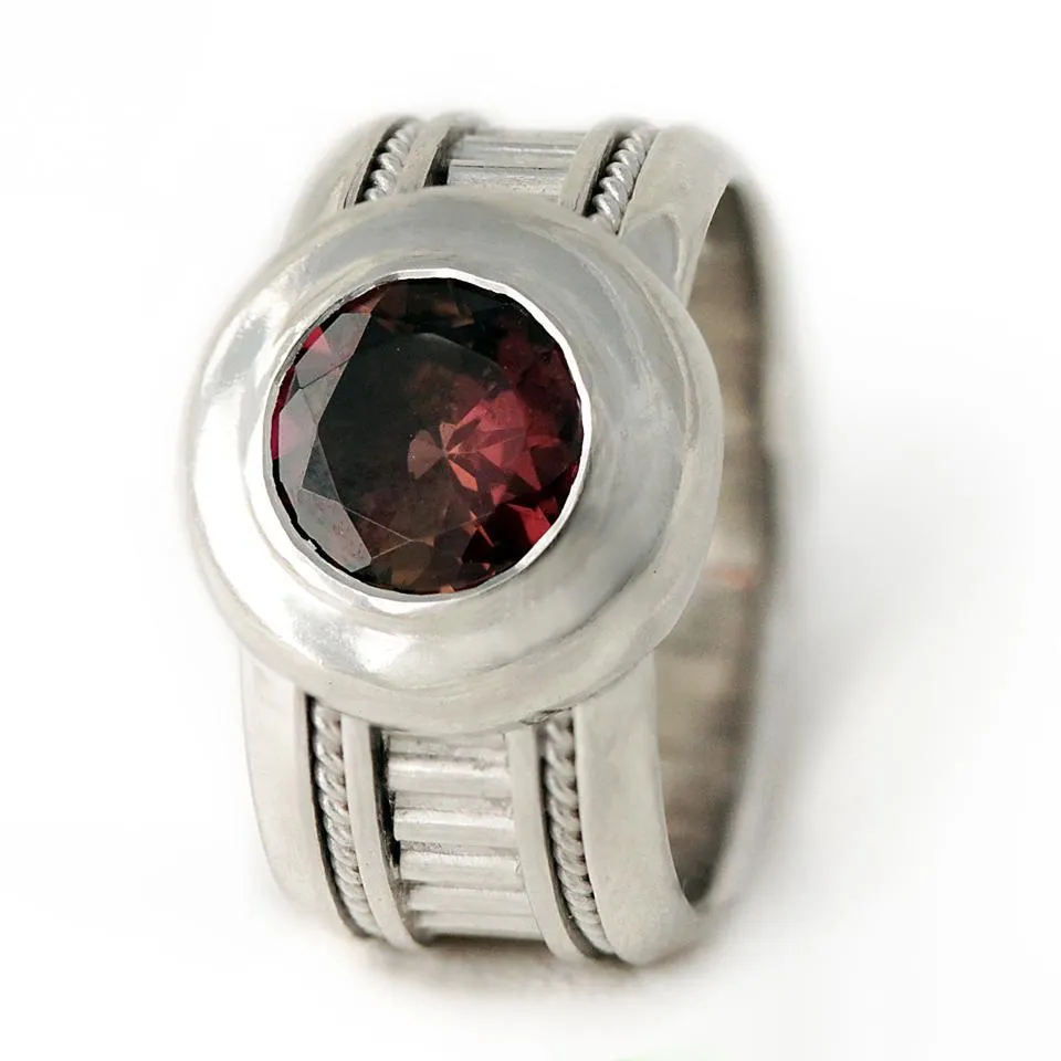 Misti- personalized silhouette jewelry, red Garnet