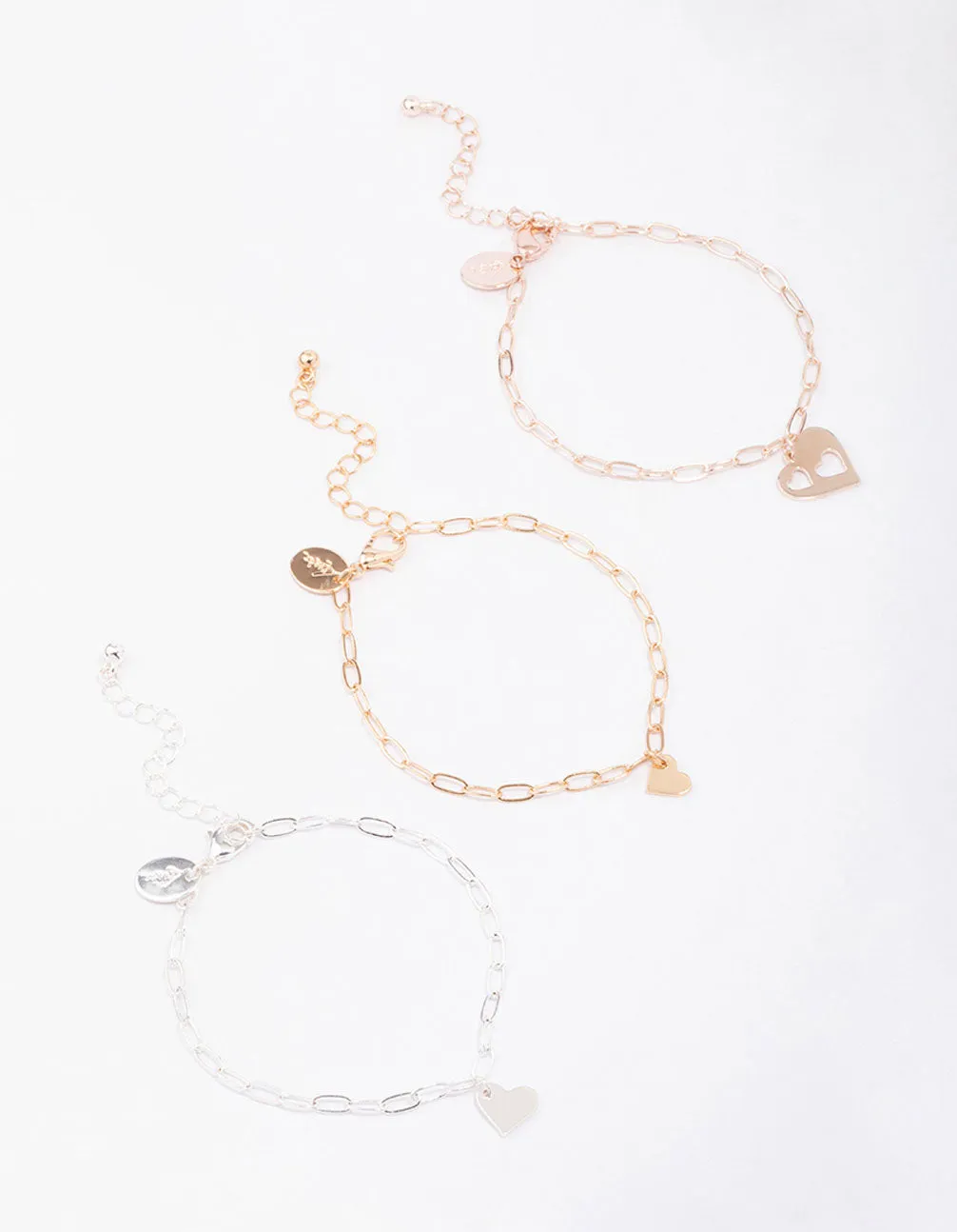 Mixed Metal Missing Heart Bracelet