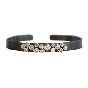 Mixed Metals & Diamonds Cuff Bracelet