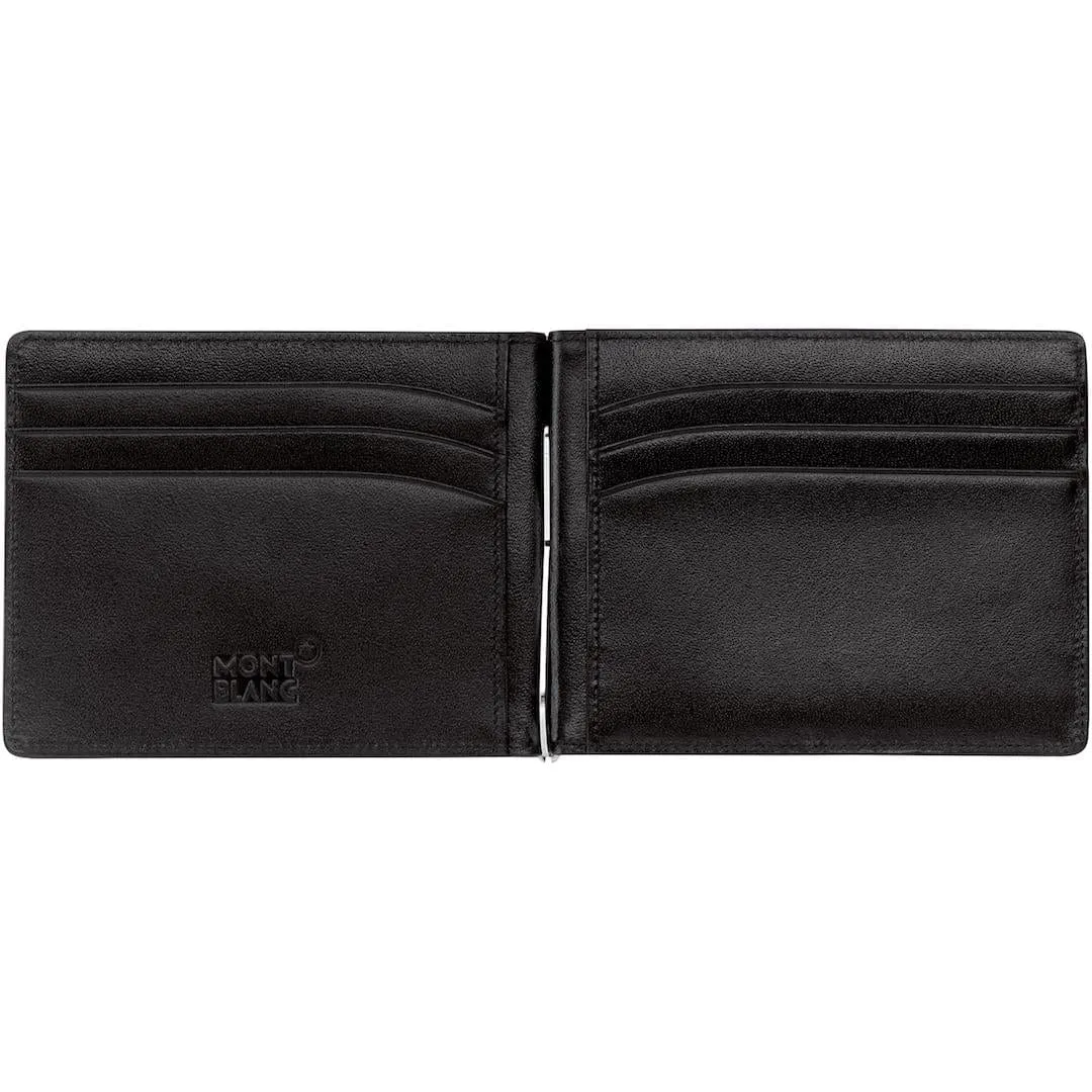 Montblanc Black Leather Meisterstuck 6cc Wallet with Money Clip