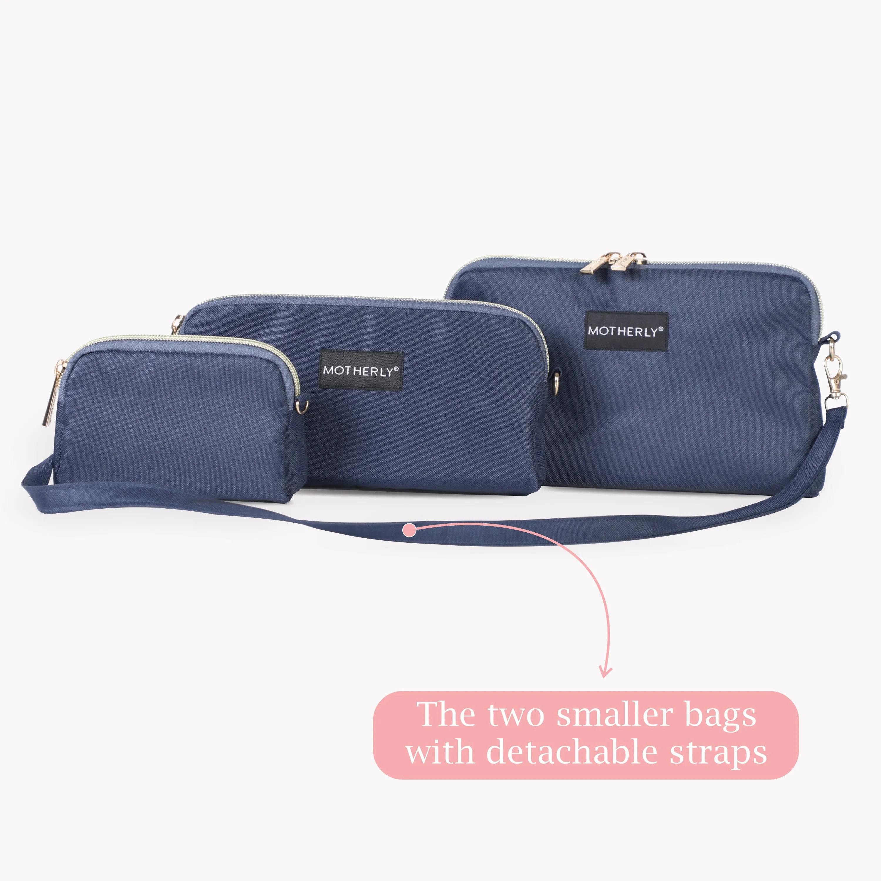 Motherly Diaper Organization Pouches, Pretty Travel Toiletry Bag Set for Women, Stylish Party Clutch or Handbag