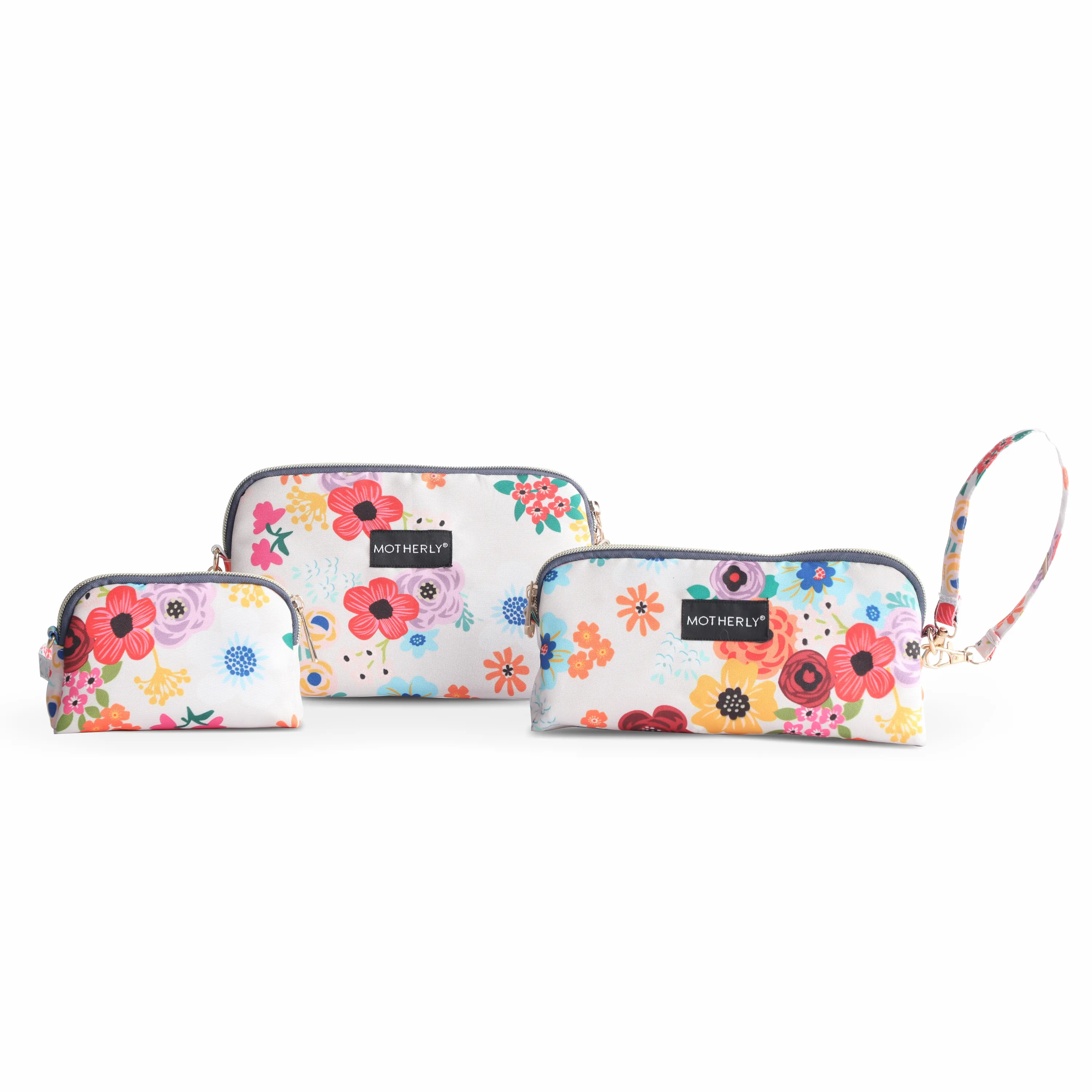 Motherly Diaper Organization Pouches, Pretty Travel Toiletry Bag Set for Women, Stylish Party Clutch or Handbag