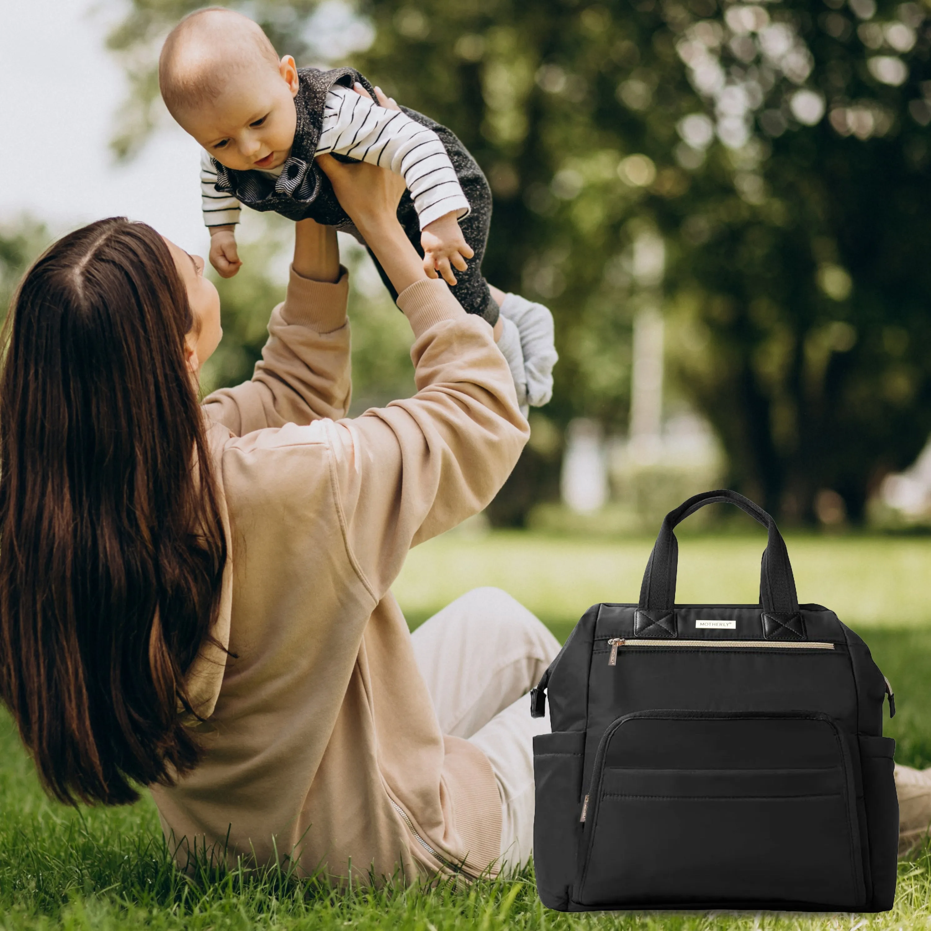 Motherly Evoke Diaper Bag for Mothers for Travel, Maternity Bag for Newborn Baby, Mother Travelling Bag, Multiple Pocket Water Resistant Hospital Bag for moms with Warranty & Offers