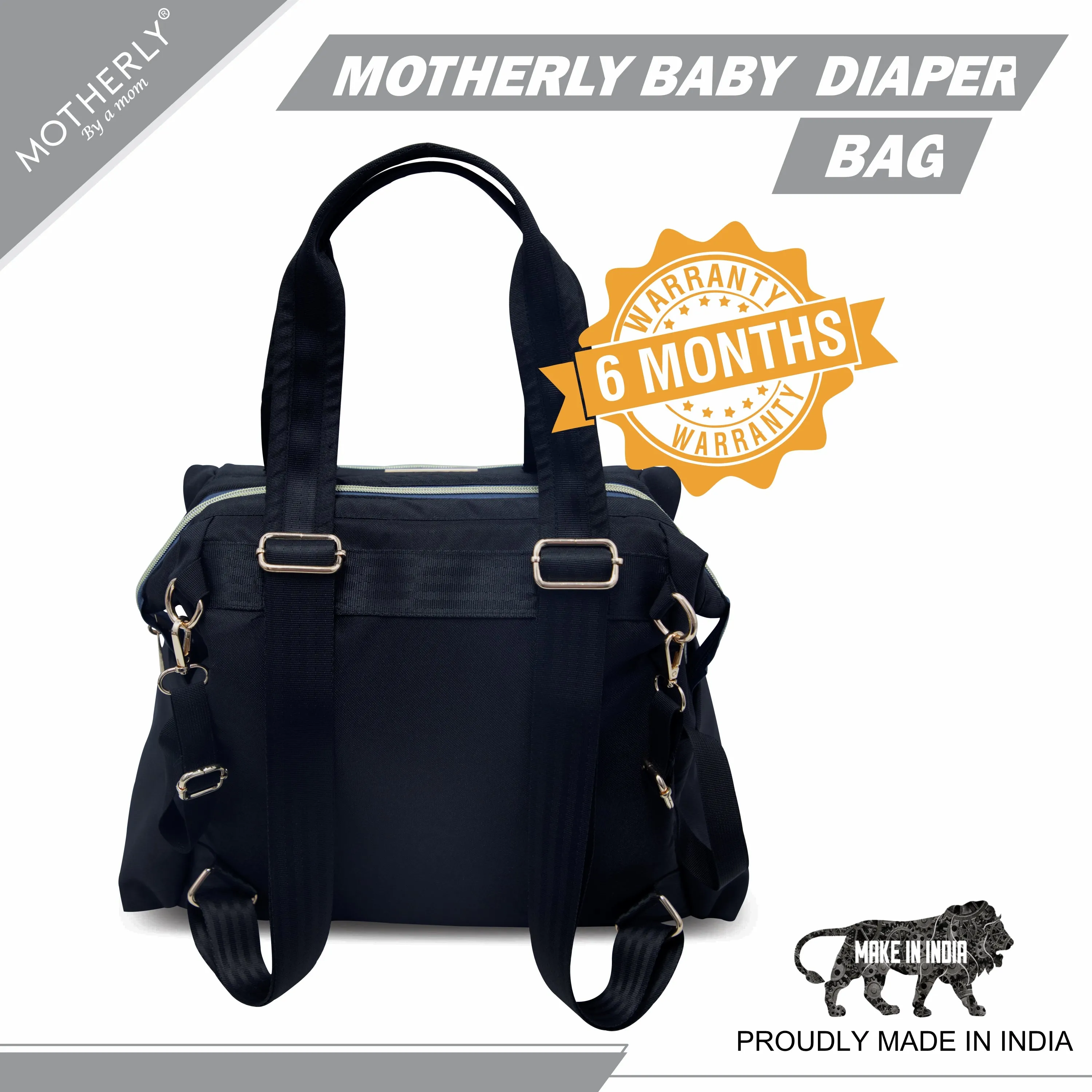 Motherly Evoke Diaper Bag for Mothers for Travel, Maternity Bag for Newborn Baby, Mother Travelling Bag, Multiple Pocket Water Resistant Hospital Bag for moms with Warranty & Offers