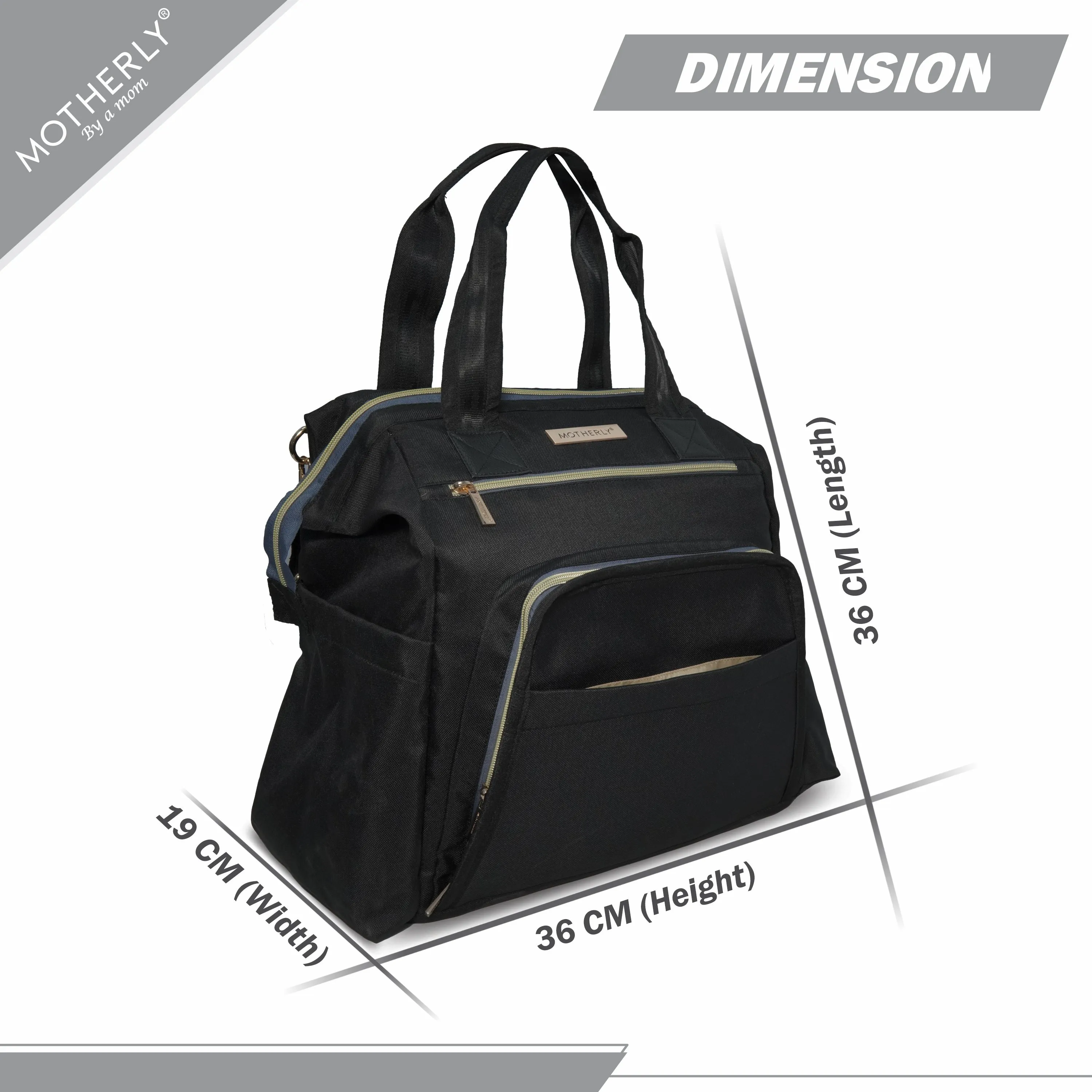Motherly Evoke Diaper Bag for Mothers for Travel, Maternity Bag for Newborn Baby, Mother Travelling Bag, Multiple Pocket Water Resistant Hospital Bag for moms with Warranty & Offers