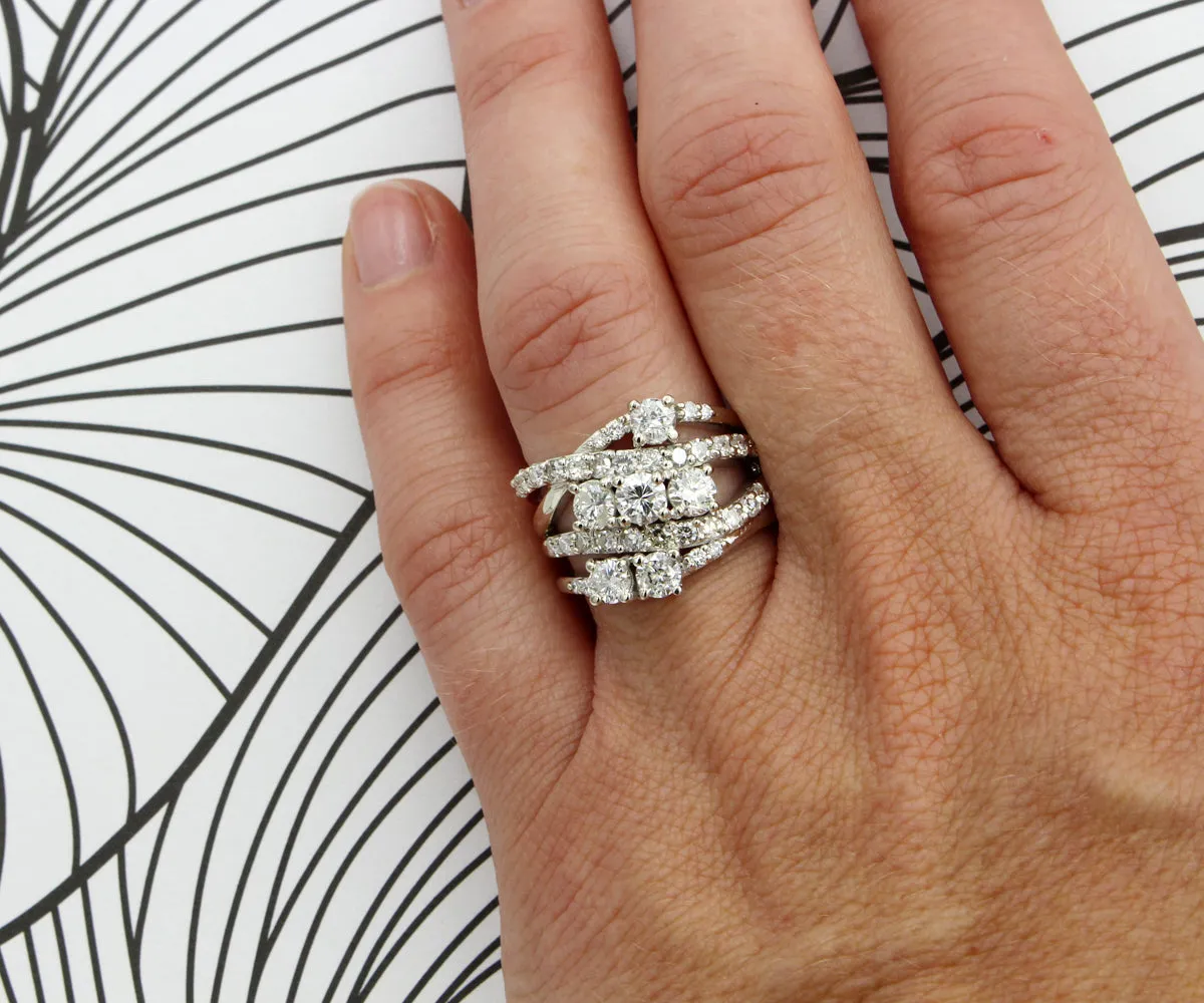 Multi-Row Weave Diamond Wedding Ring Redesign