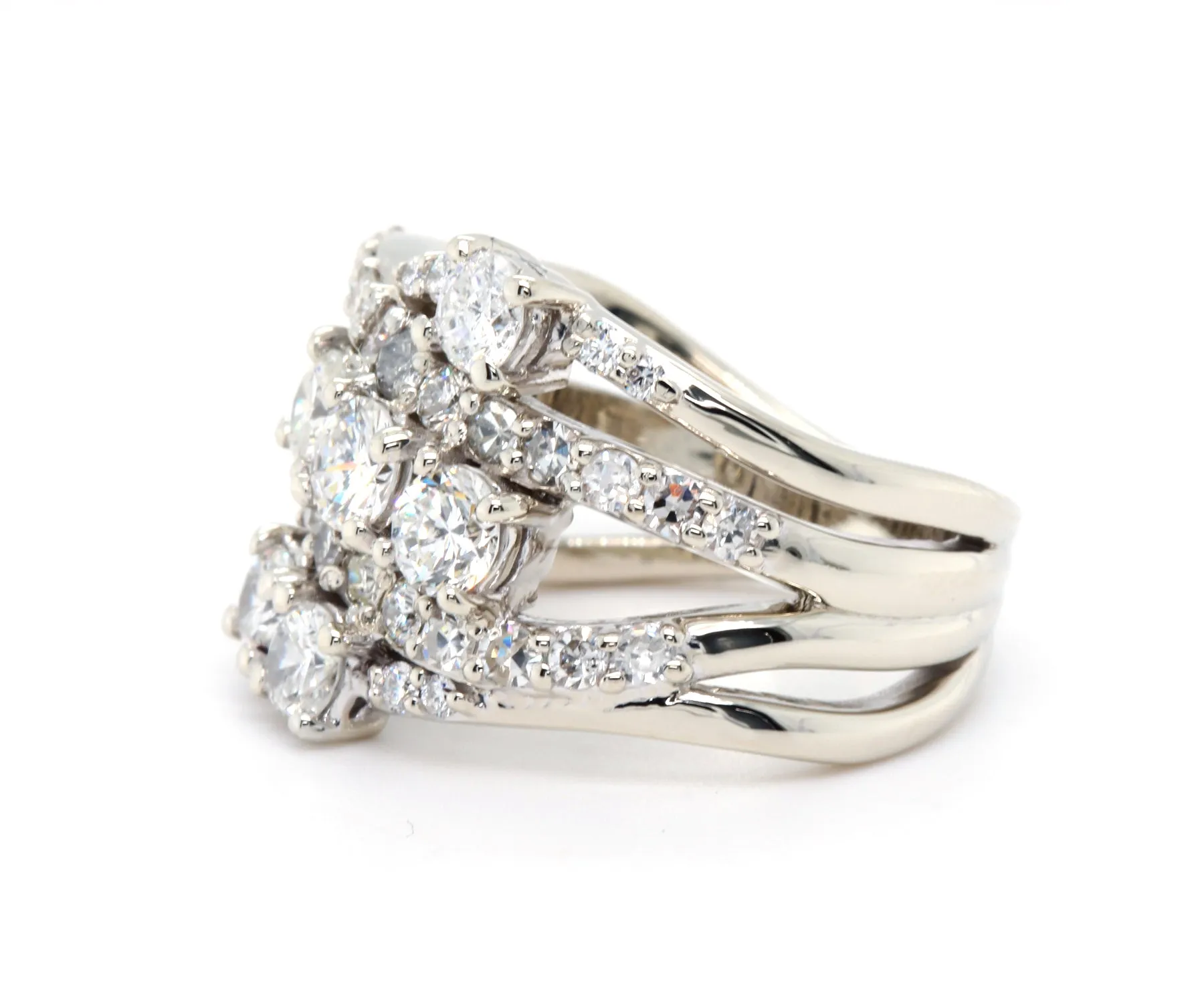 Multi-Row Weave Diamond Wedding Ring Redesign
