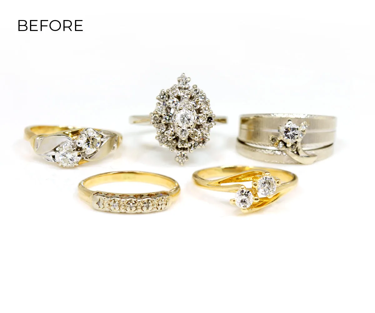 Multi-Row Weave Diamond Wedding Ring Redesign