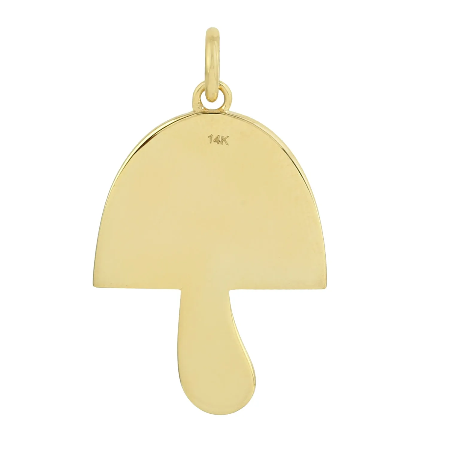 Multicolor Sapphire September Birthstone Enamel Mushroom Pendant In Yellow Gold For Gift