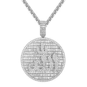 Muslim God Allah Arabic Baguette Faith Medallion Icy Mens Pendant