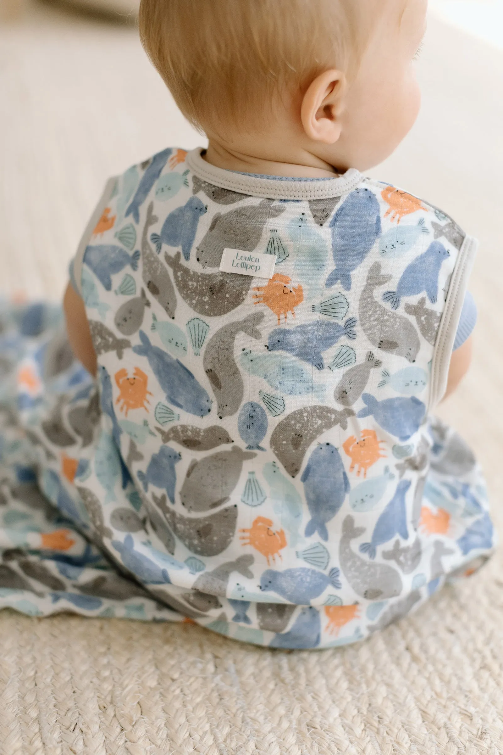 Muslin Lightweight Sleep Bag 0.5 TOG - Silly Seals