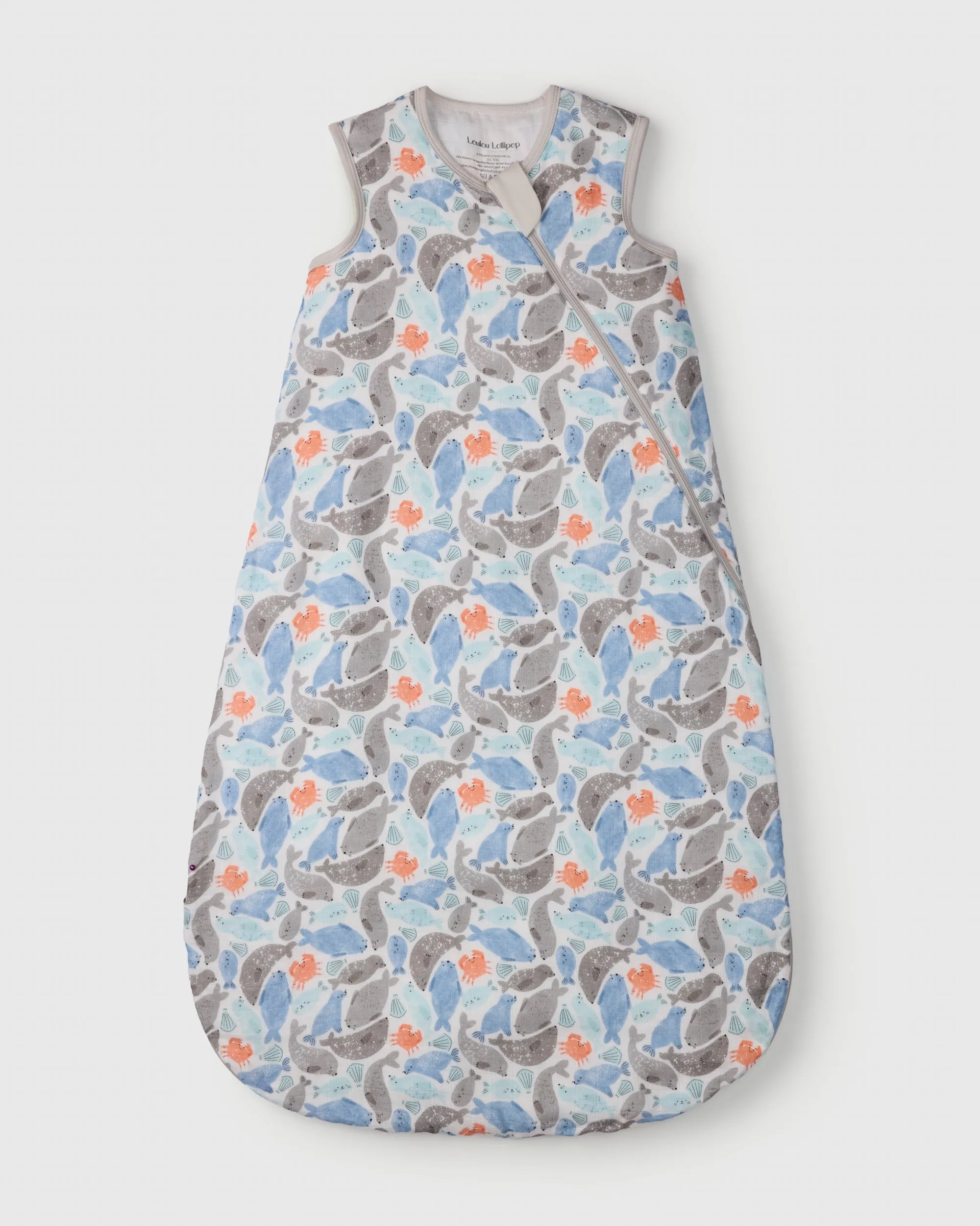 Muslin Lightweight Sleep Bag 0.5 TOG - Silly Seals
