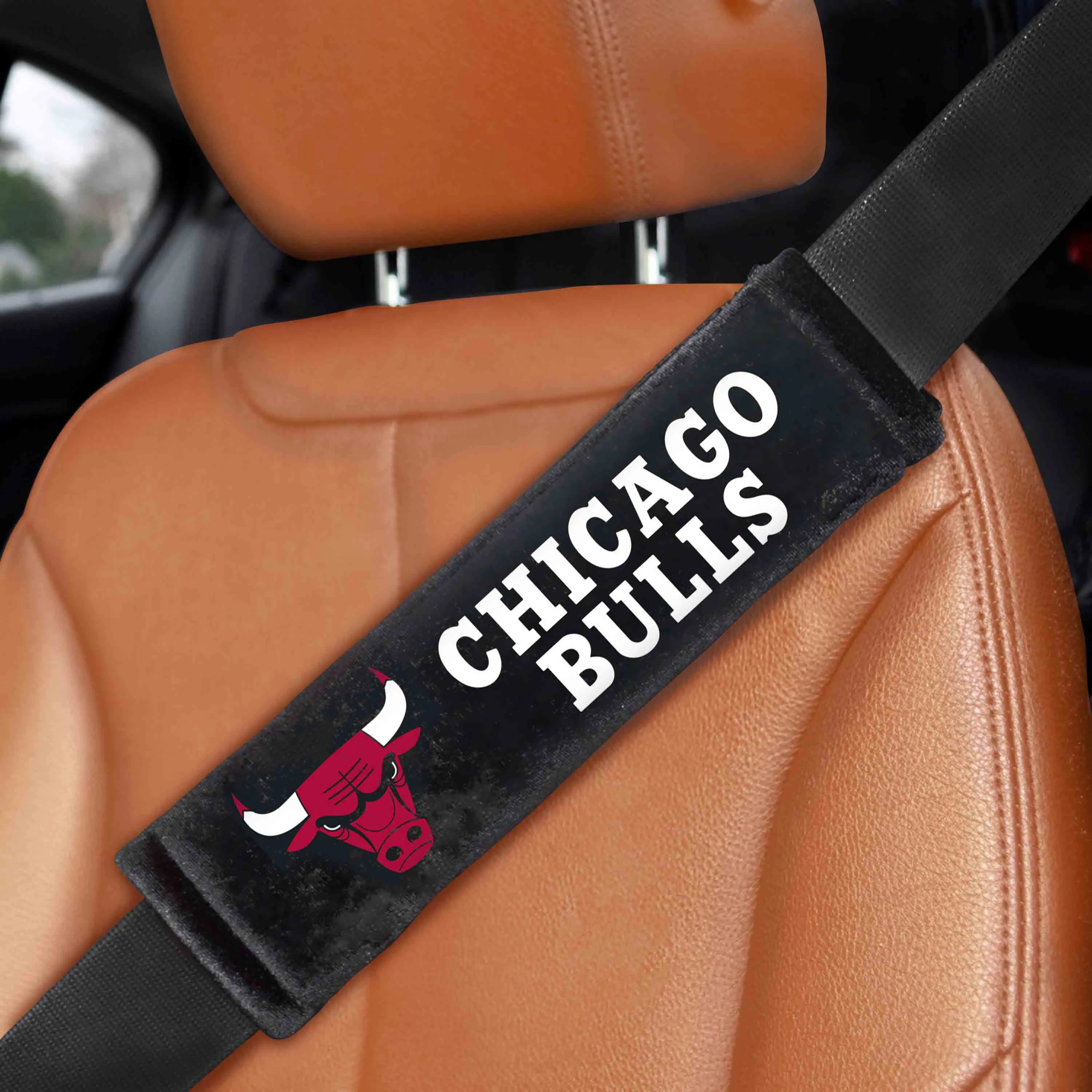 NBA - Chicago Bulls Embroidered Seatbelt Pad - Pair