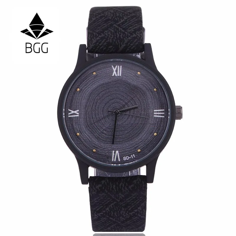 New 2017 Wood Retro Women Casual Watches Brand Vintage Leather ladies Quartz Clock Hours Woman Fashion Face Wooden dress Watch