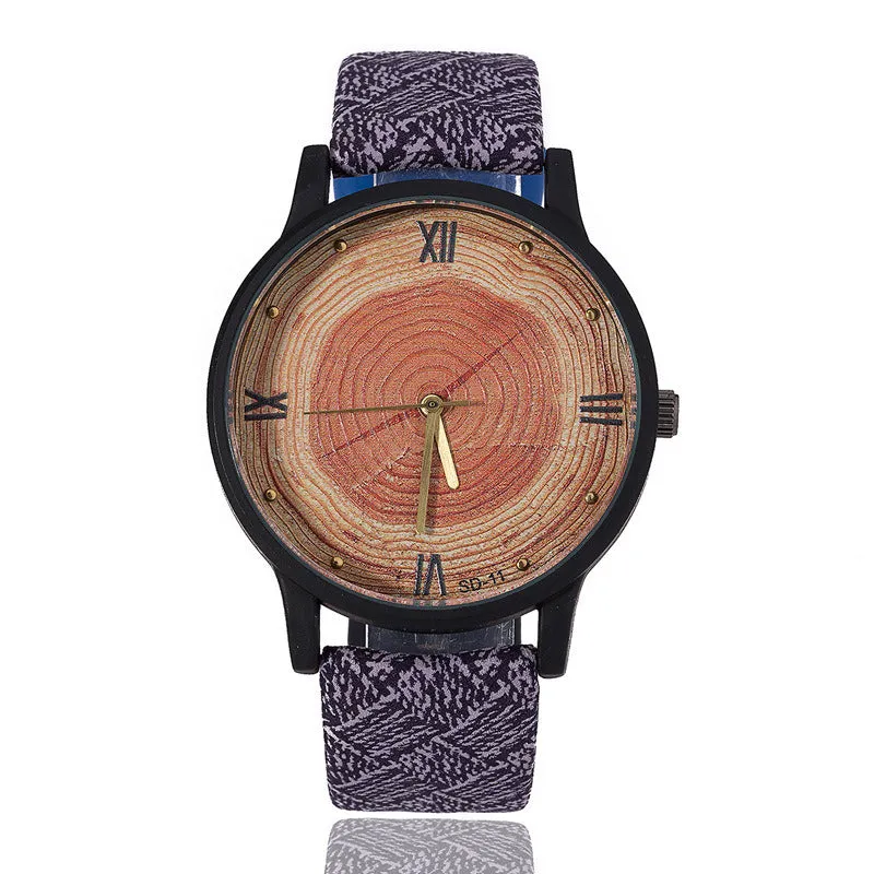 New 2017 Wood Retro Women Casual Watches Brand Vintage Leather ladies Quartz Clock Hours Woman Fashion Face Wooden dress Watch