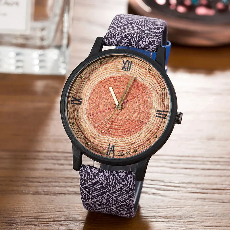 New 2017 Wood Retro Women Casual Watches Brand Vintage Leather ladies Quartz Clock Hours Woman Fashion Face Wooden dress Watch