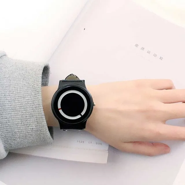 New Arrival Trend no-pointer Concept watch Simple creative brand Woman Men watches Relogio Feminino