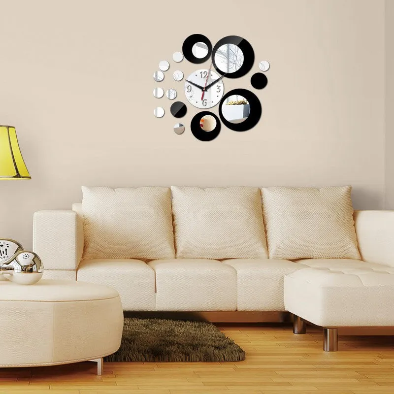 New sale mirror watch wall clock clocks quartz living room needle acrylic 3d home modern design stickers
