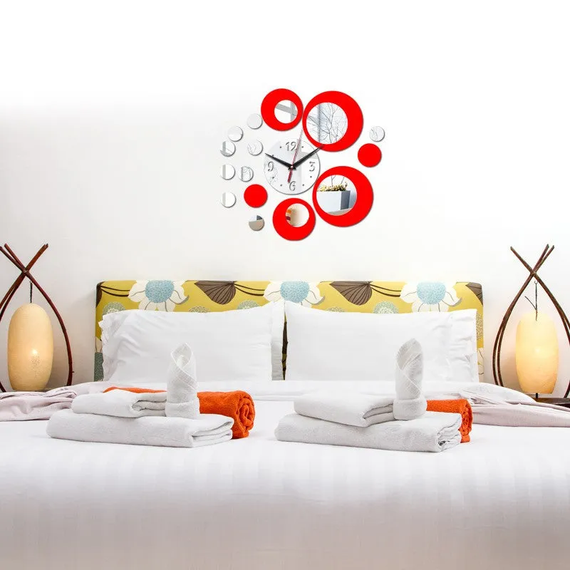 New sale mirror watch wall clock clocks quartz living room needle acrylic 3d home modern design stickers