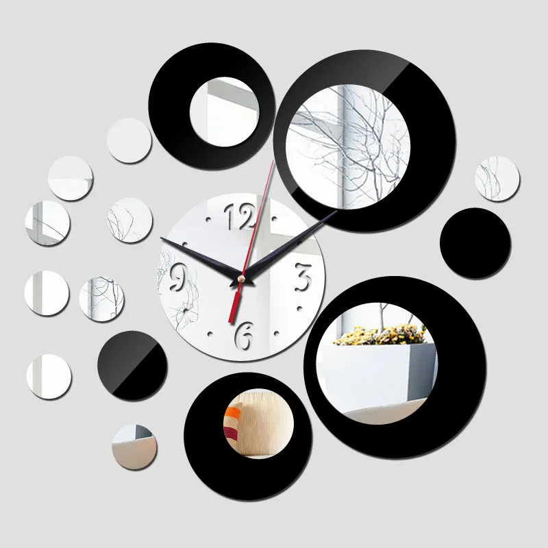 New sale mirror watch wall clock clocks quartz living room needle acrylic 3d home modern design stickers