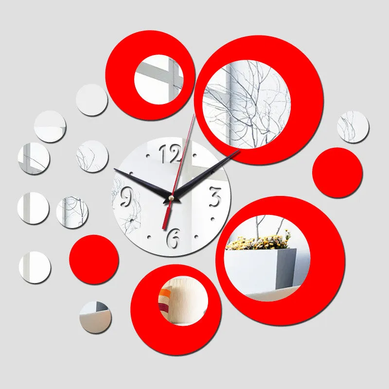 New sale mirror watch wall clock clocks quartz living room needle acrylic 3d home modern design stickers