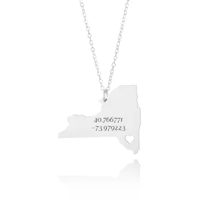 New York Custom Coordinates Necklace