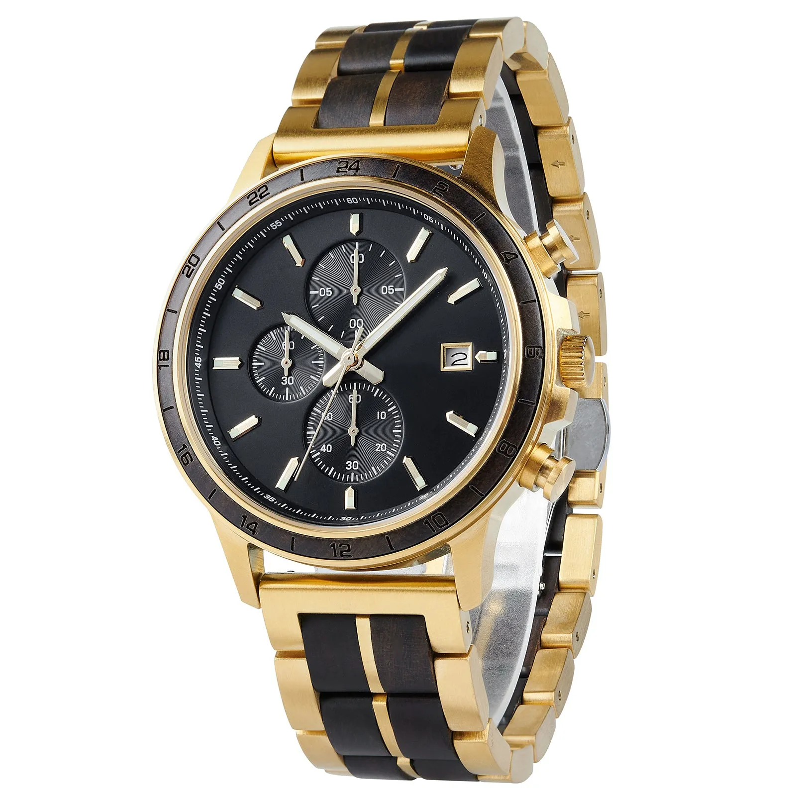 NOCTURGOLD - Men Wood Watch Chronograph