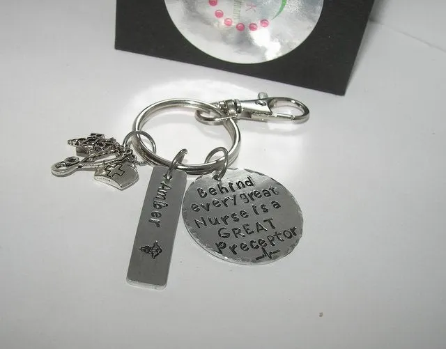Nurse preceptor gift Behind every nurse is a great preceptor, custom personalized hand stamped jewelry, gift for RN orLPN
