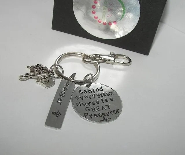 Nurse preceptor gift Behind every nurse is a great preceptor, custom personalized hand stamped jewelry, gift for RN orLPN