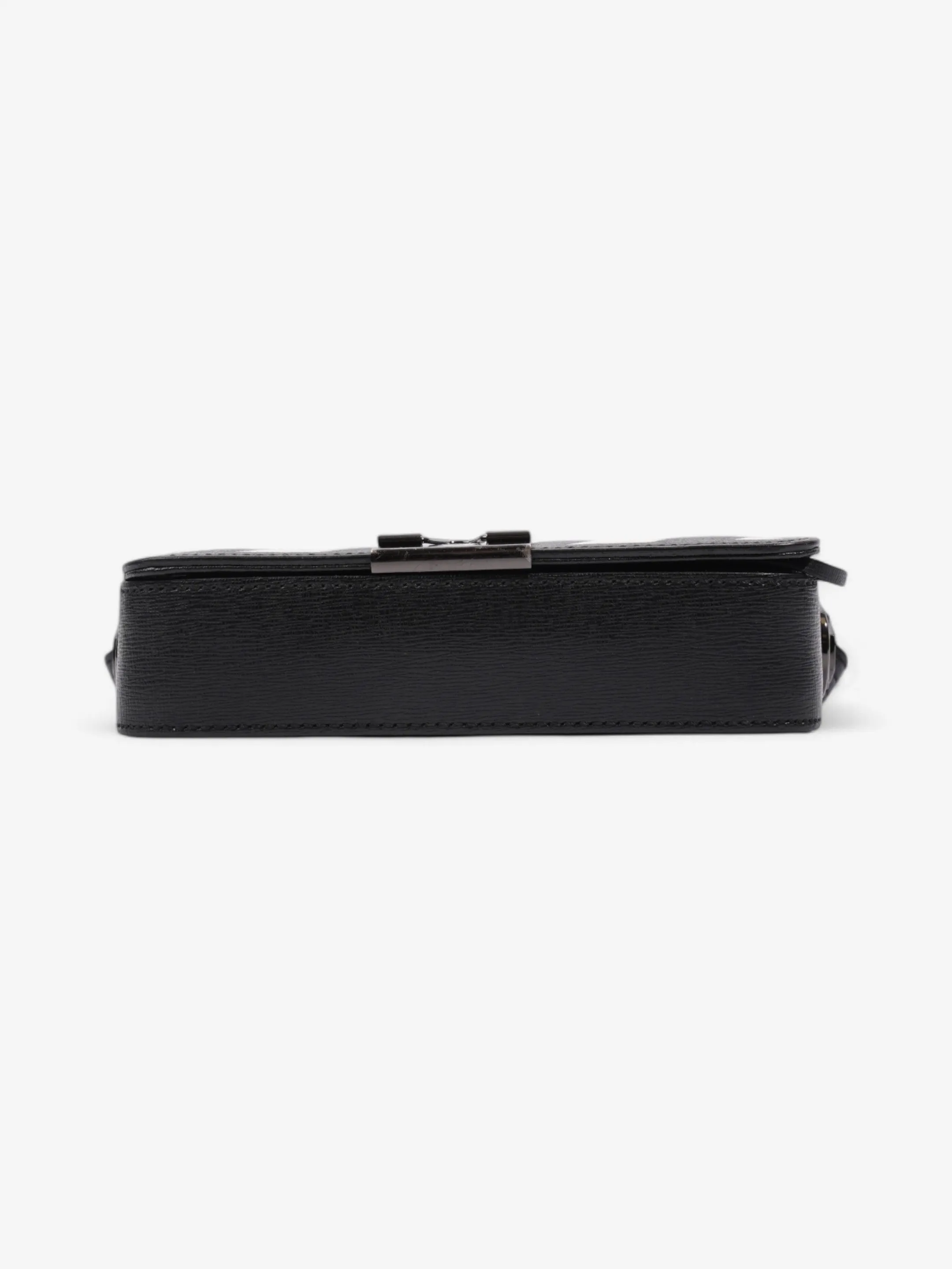 Off White Diagonal Flap Bag Black / White Leather Mini