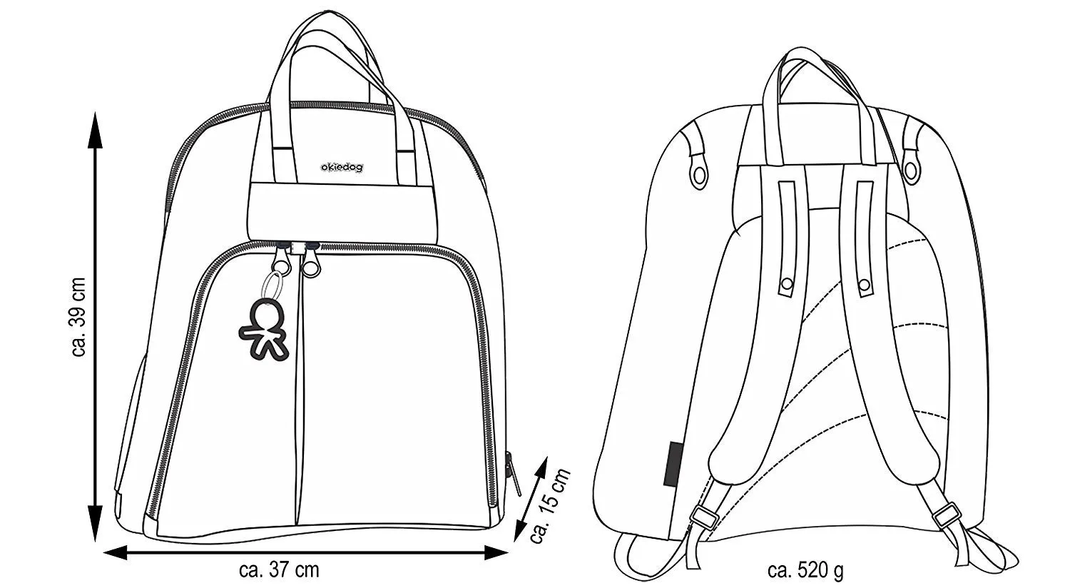Okiedog Trek Diaper Bag Dot Dot Dot