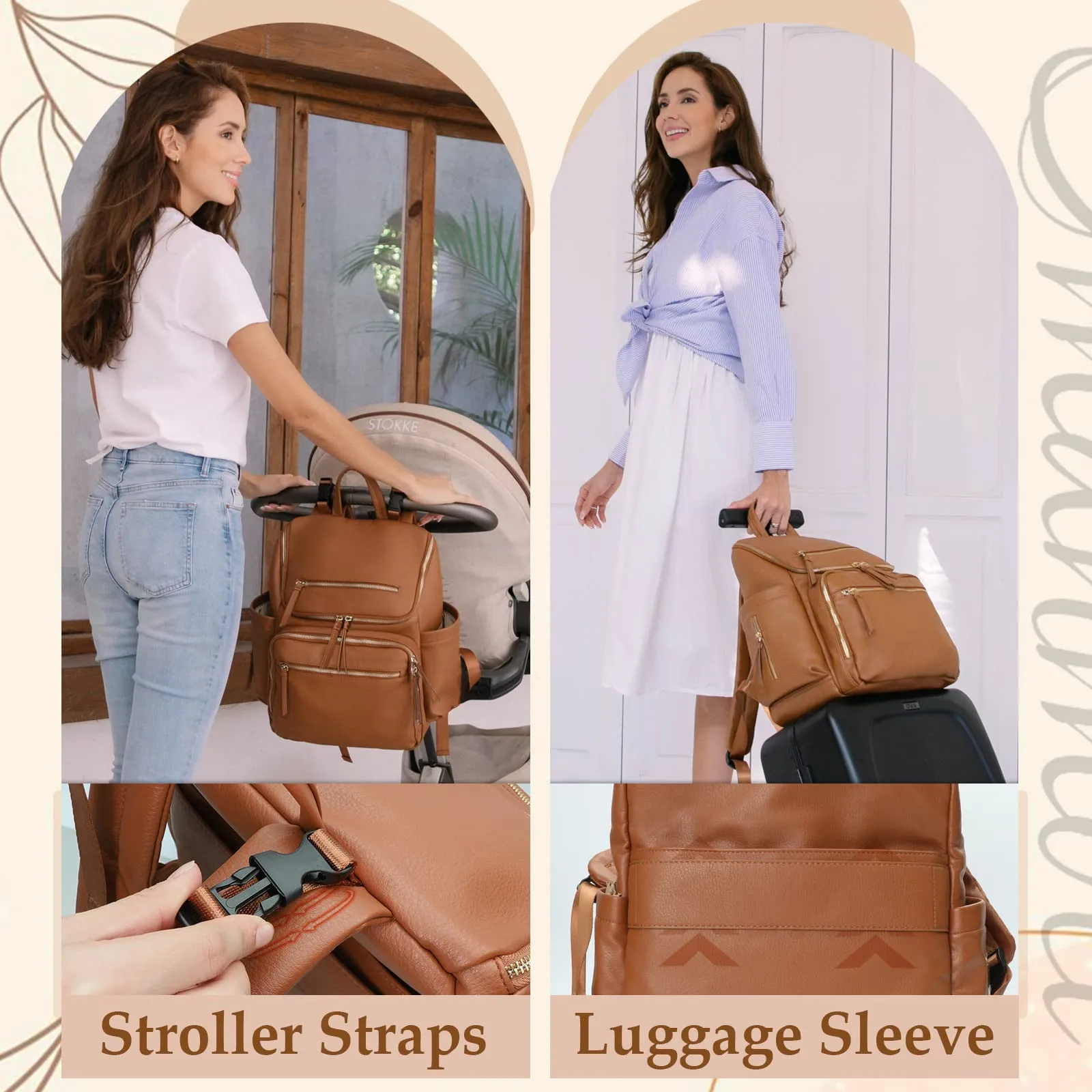 Omanmoli Multifunctional Leather Diaper Bag