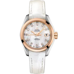 Omega Seamaster Aqua Terra 150M 30 mm, steel - red gold on leather strap