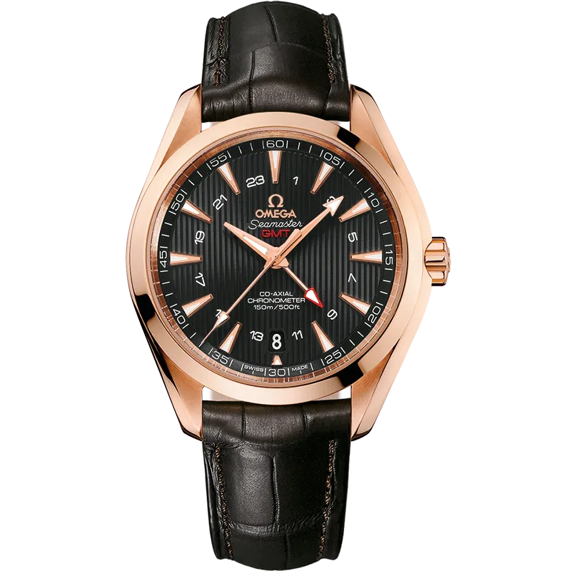 Omega Seamaster Aqua Terra 150M 43 mm, red gold on leather strap