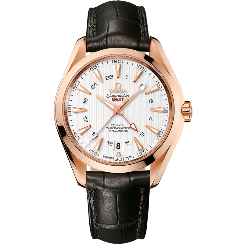 Omega Seamaster Aqua Terra 150M 43 mm, red gold on leather strap