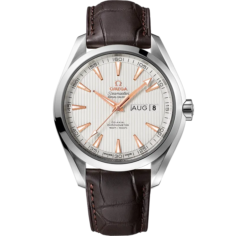 Omega Seamaster Aqua Terra 150M 43 mm, steel on leather strap