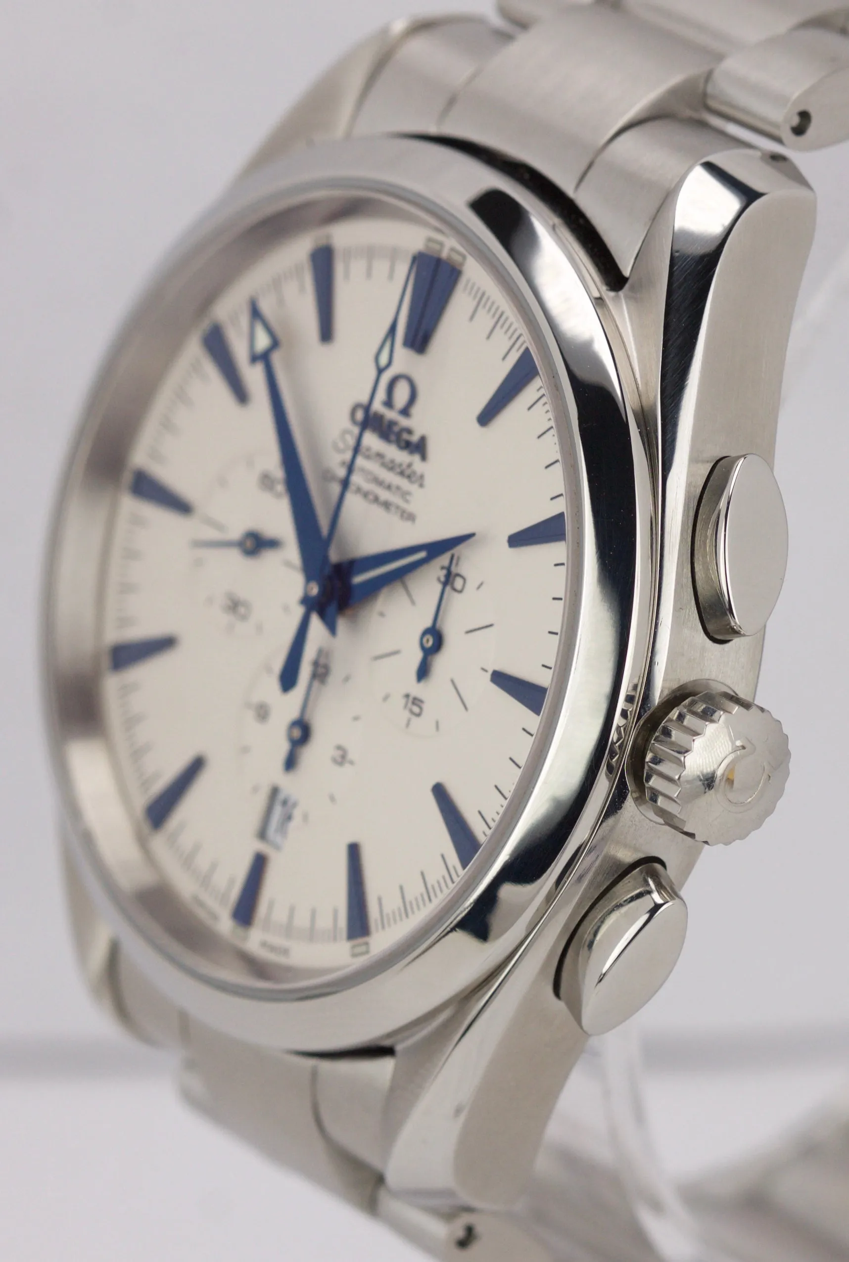 Omega Seamaster Aqua Terra XL Chronograph Steel Blue Watch 2512.30.00 2512.30