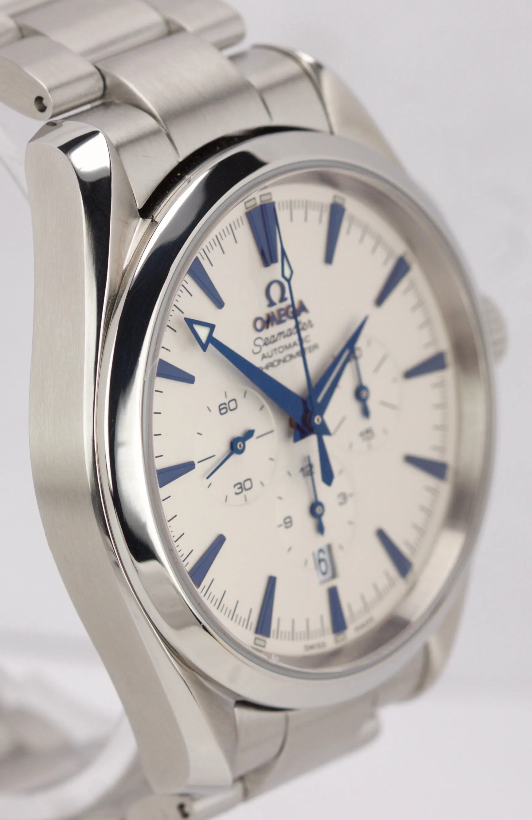 Omega Seamaster Aqua Terra XL Chronograph Steel Blue Watch 2512.30.00 2512.30