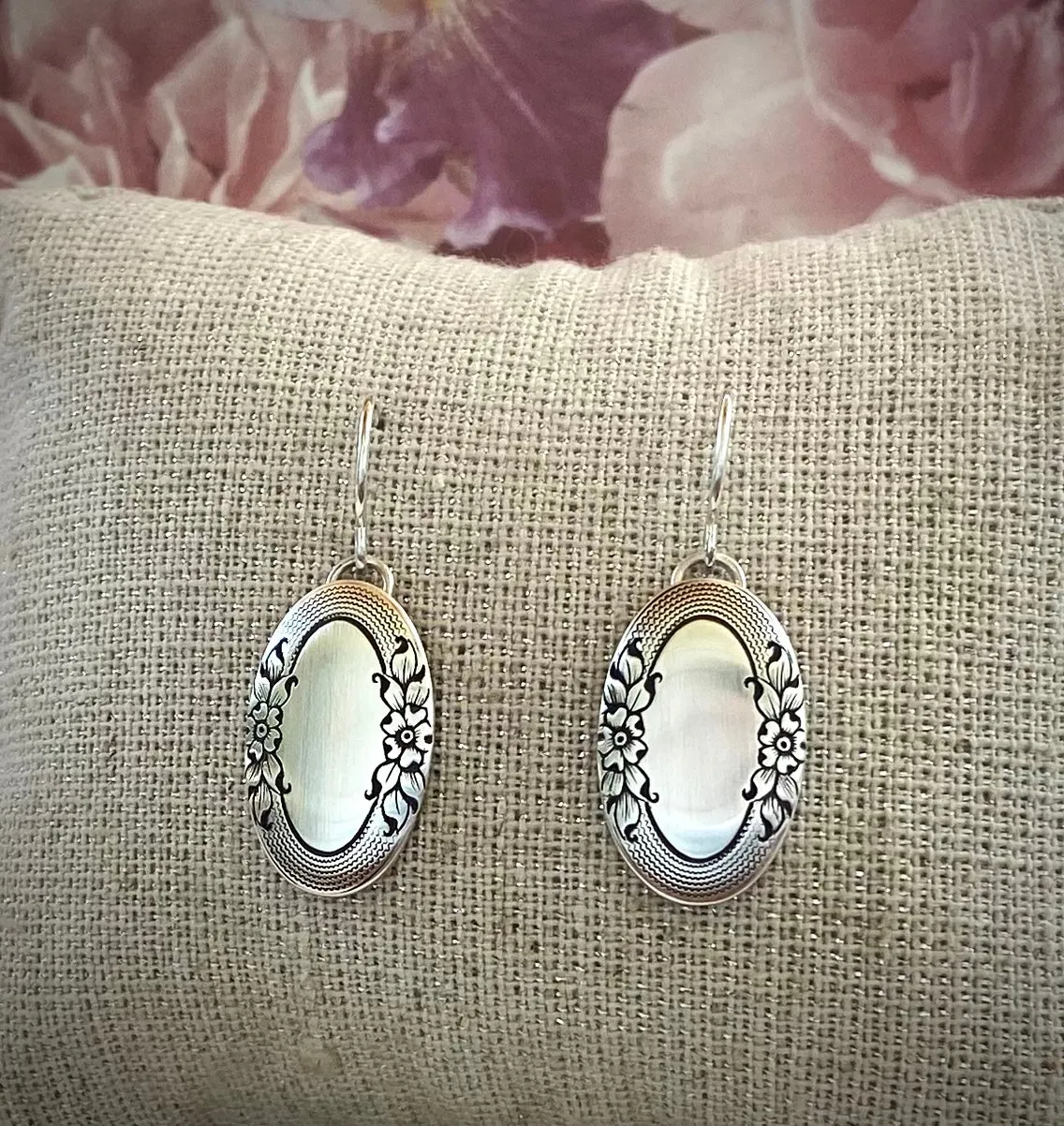 Oval Floral Earrings