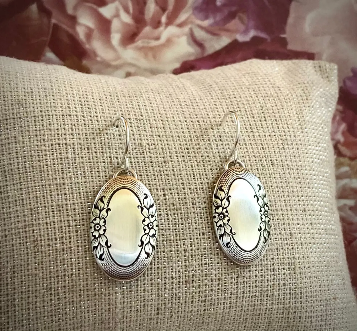 Oval Floral Earrings