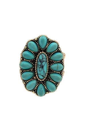 Oval Floral Stretch Ring